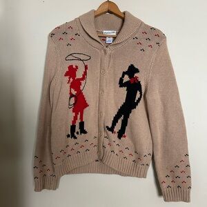 Vintage Pendleton cowgirl/cowboy button up western cowichan cardigan sweater M